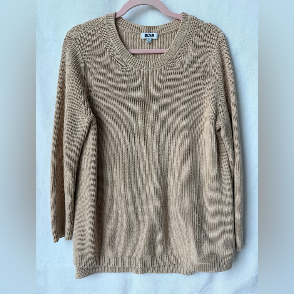 525 America Oat Emma Shaker Sweater Size Medium 100% Cotton - Picture 2 of 6